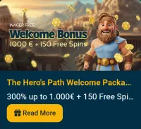 The hero s path welcome package 300 up to 1 000eur 150 free spins